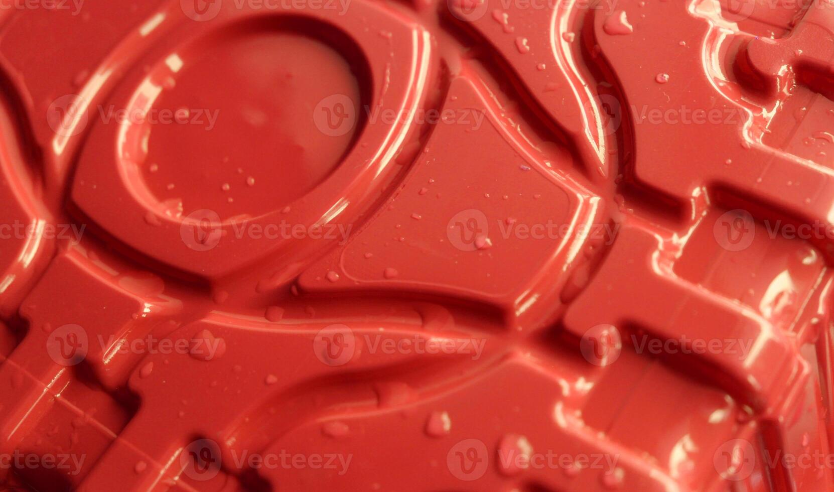 Red Patterned Plastic Panel With Liquid Drops Detailed Stock Photo For Plastic Disposal Backgrounds