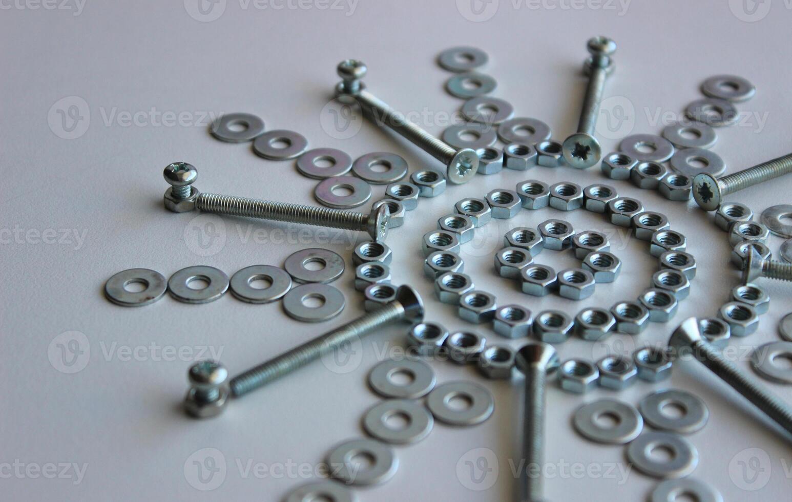 Flower Patterned Fasteners And Fixing Items Isolated On White Background photo