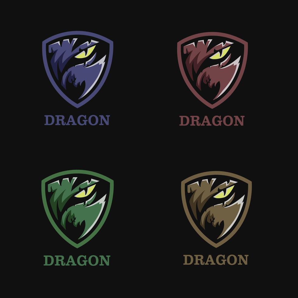 logo design dragon eye with four colors vector