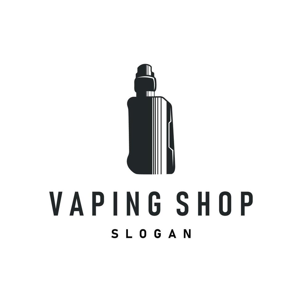 vape logo silhouette design simple vintage retro old concept vape accessories shop with smoke illustration vector