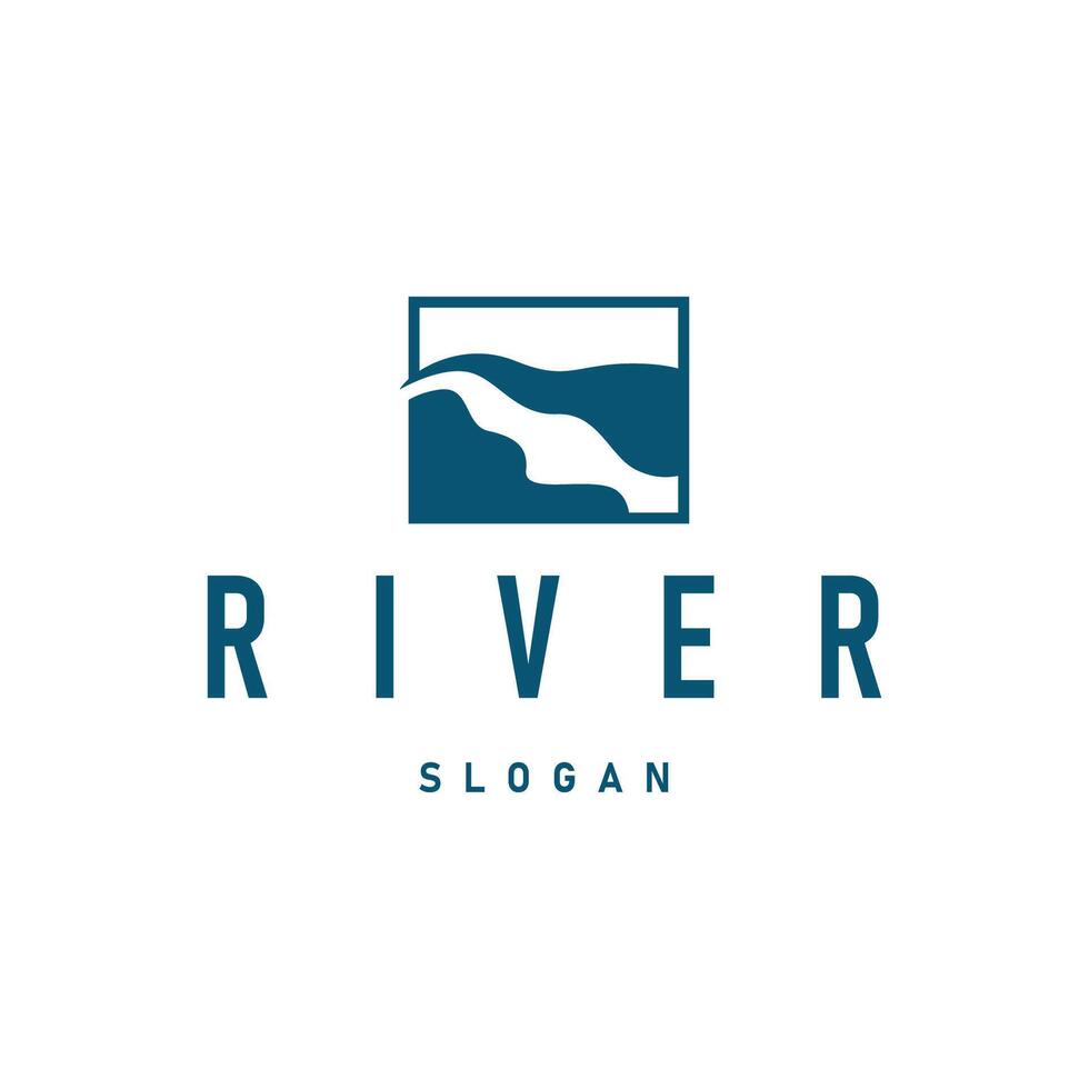 river logo design beautiful natural river scenery vector