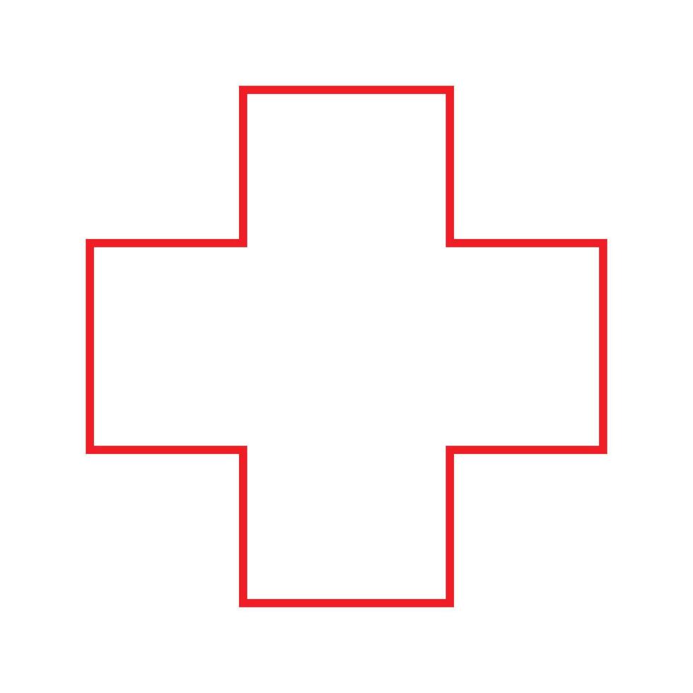 outline of red cross vector