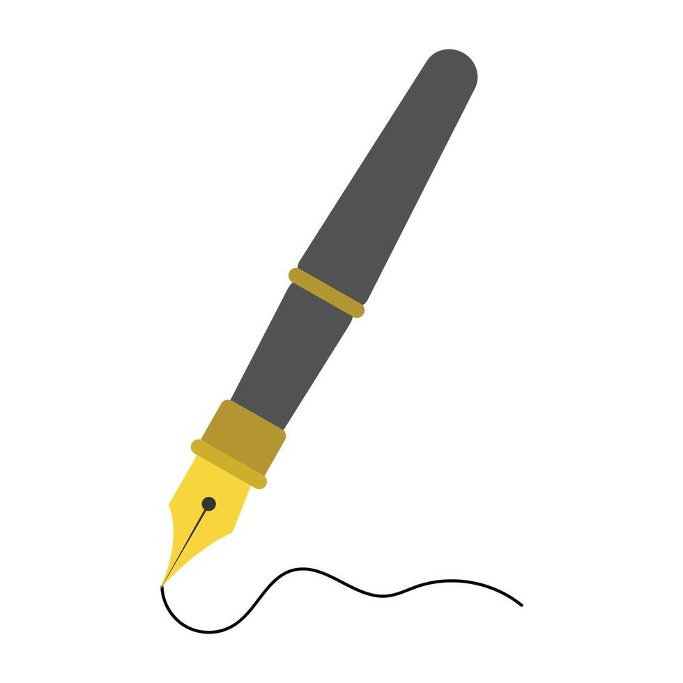 fancy fountain pen for writing isolated on white background vector