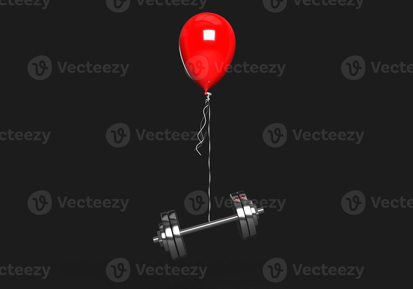 dumbbell balloon red object symbol sign decoration fly wing agency sport branding professional creative marketing strong weight gym office advertisement corporate promotion work success strategy photo