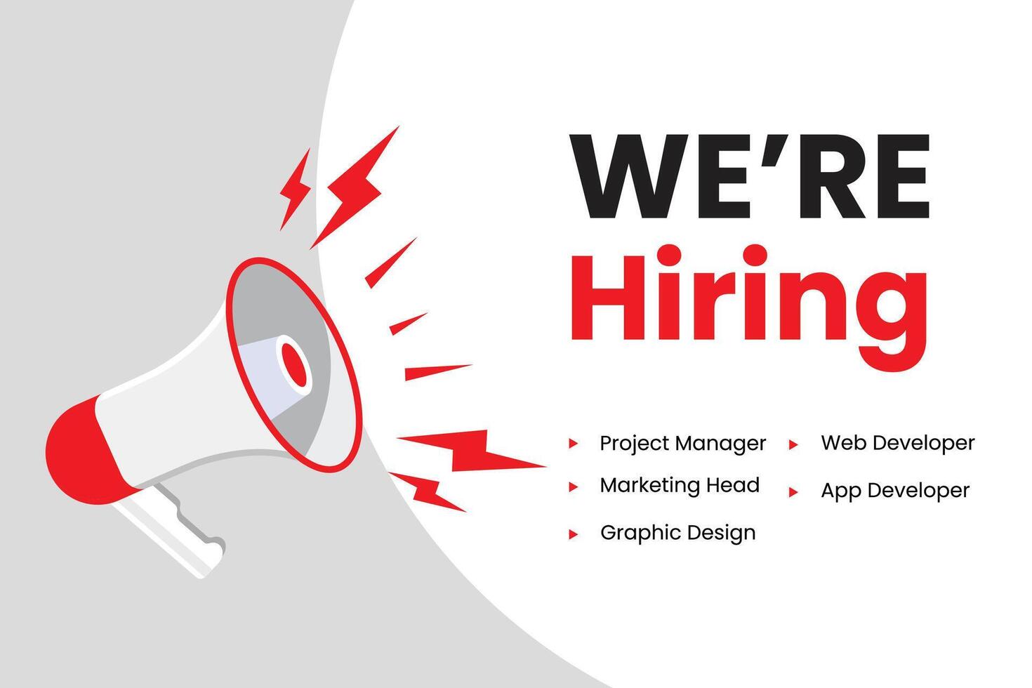 we are hiring illustration with speaker vector