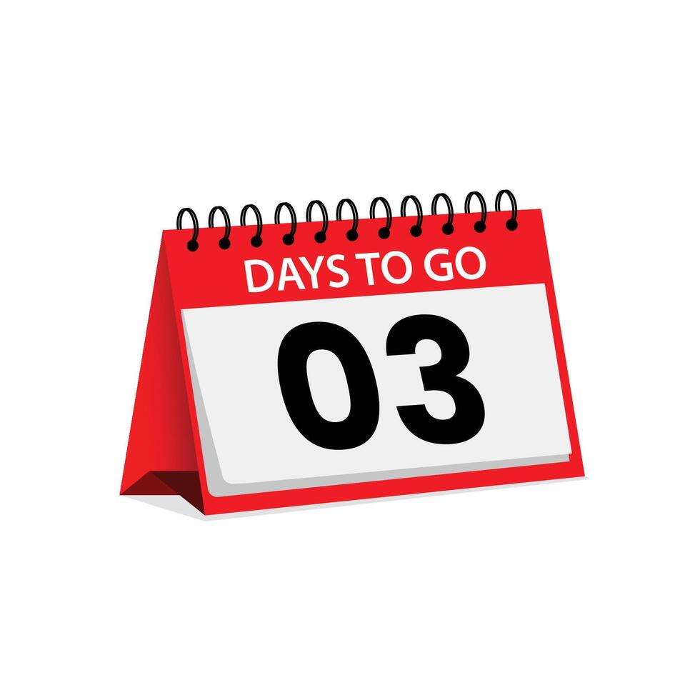 3 days to go countdown left days banner illustration. vector