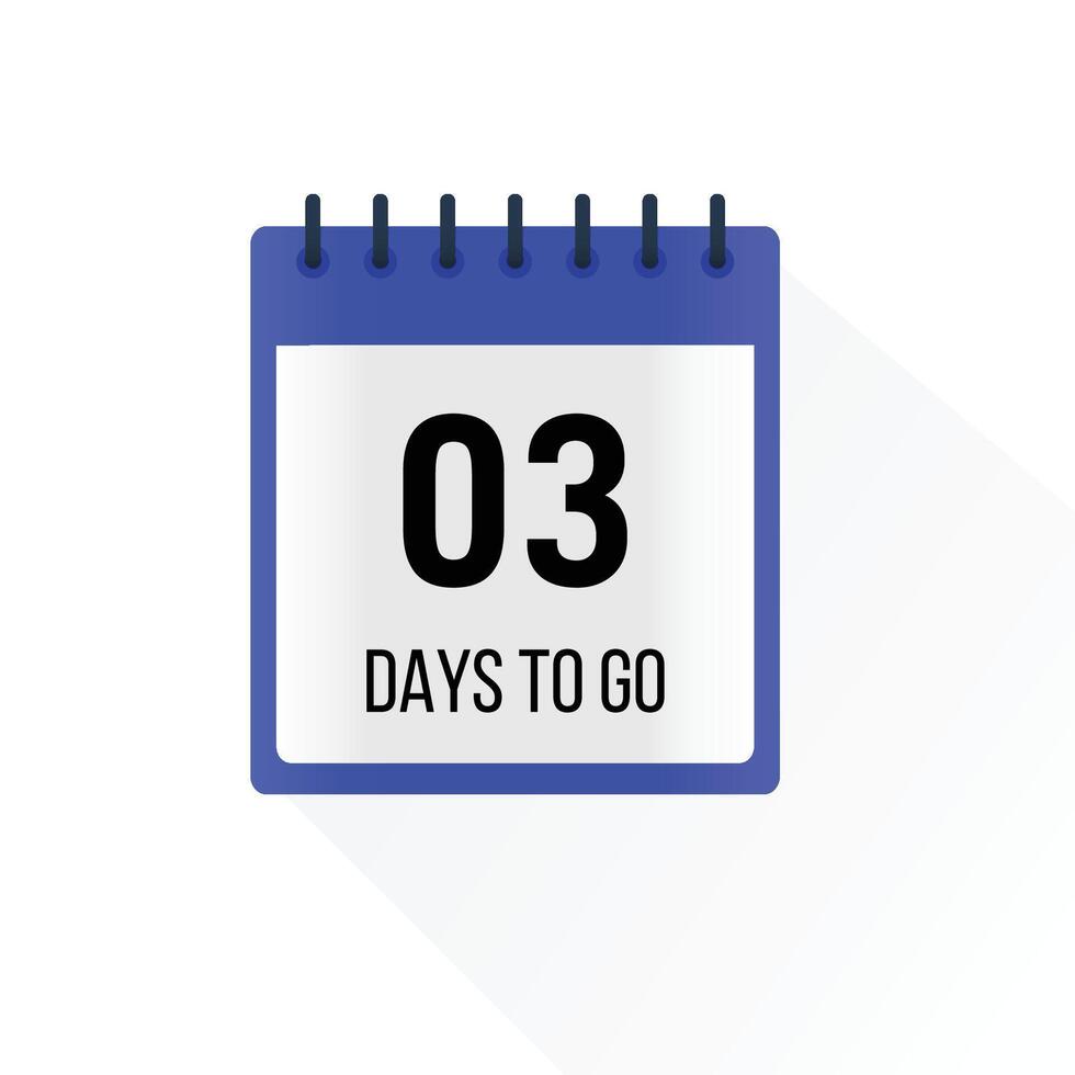 3 days to go calendar design vector
