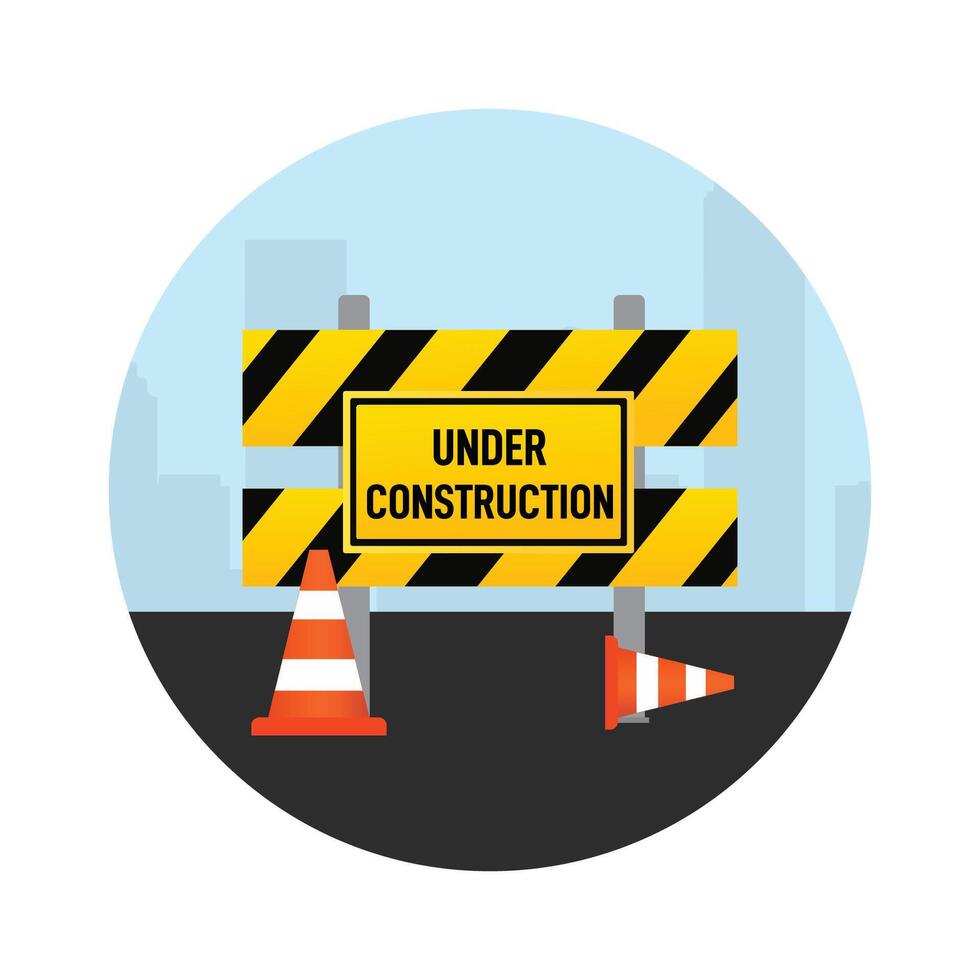 Under Construction Safety First Always vector