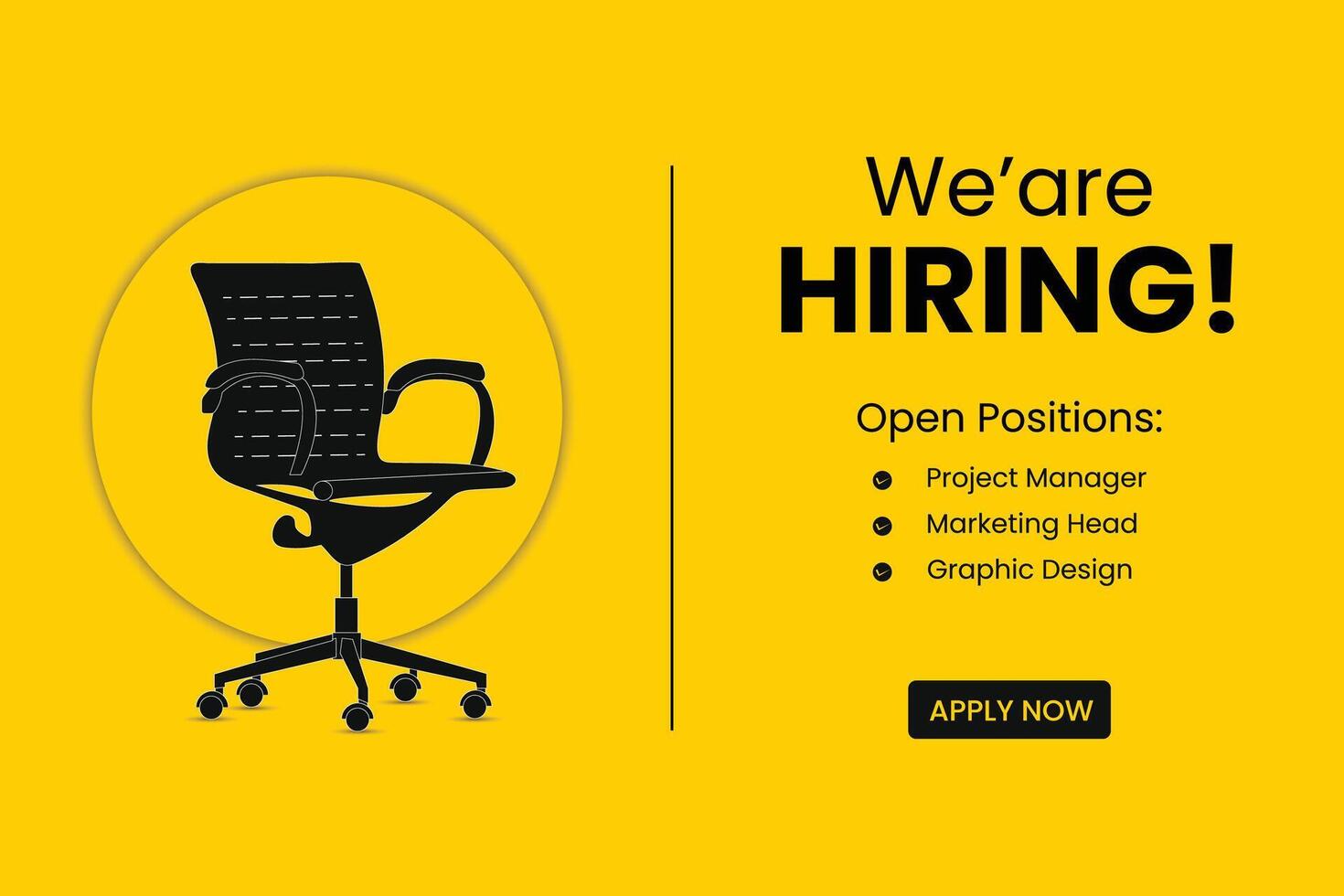 yellow color we are hiring illustration vector