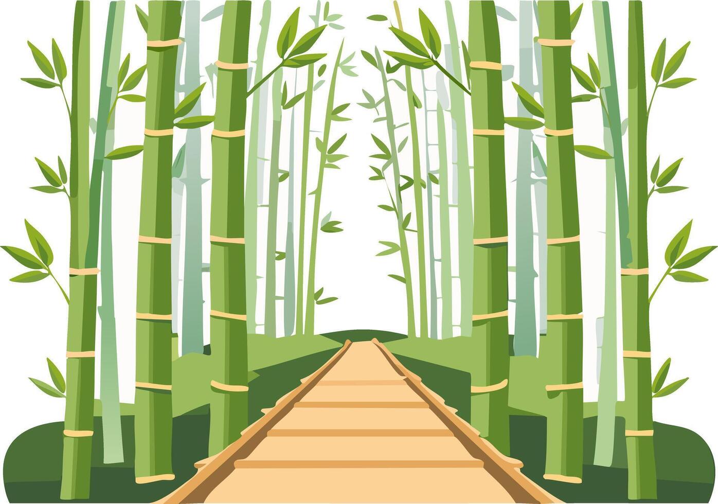 Hidden Path Through Bamboo Forest vector