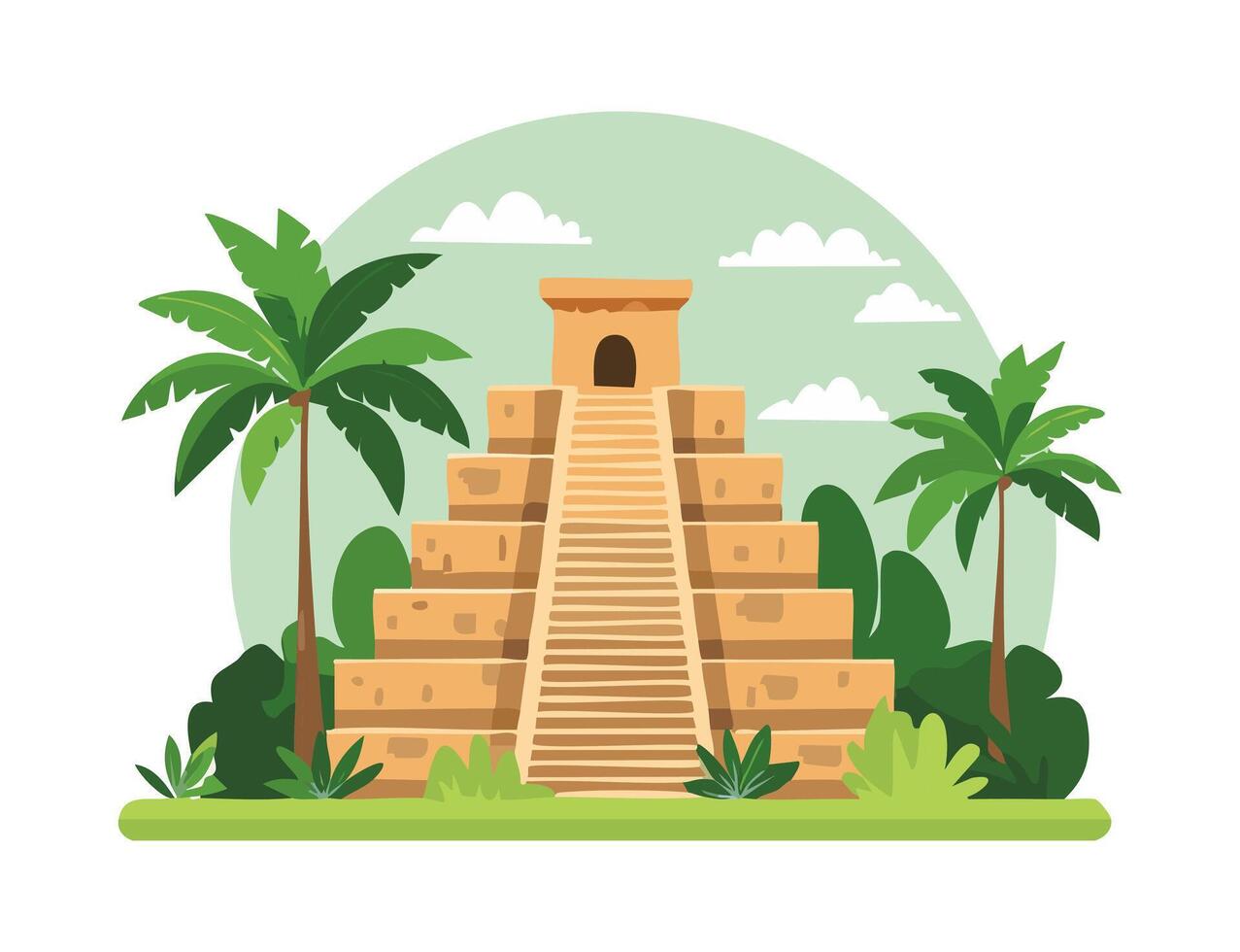 Ancient Ruins in the Jungle vector