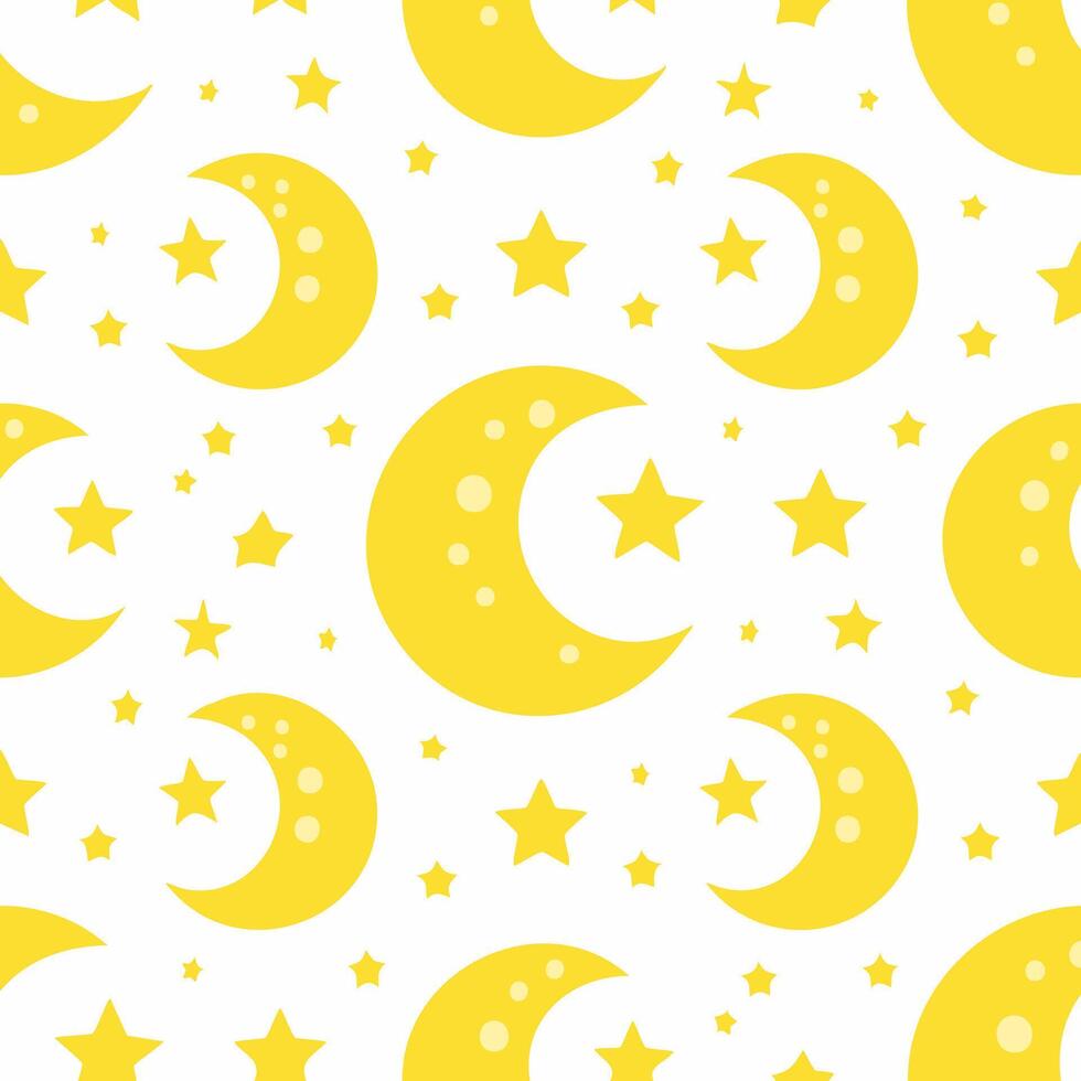 Seamless pattern Celestial Moon and Stars vector
