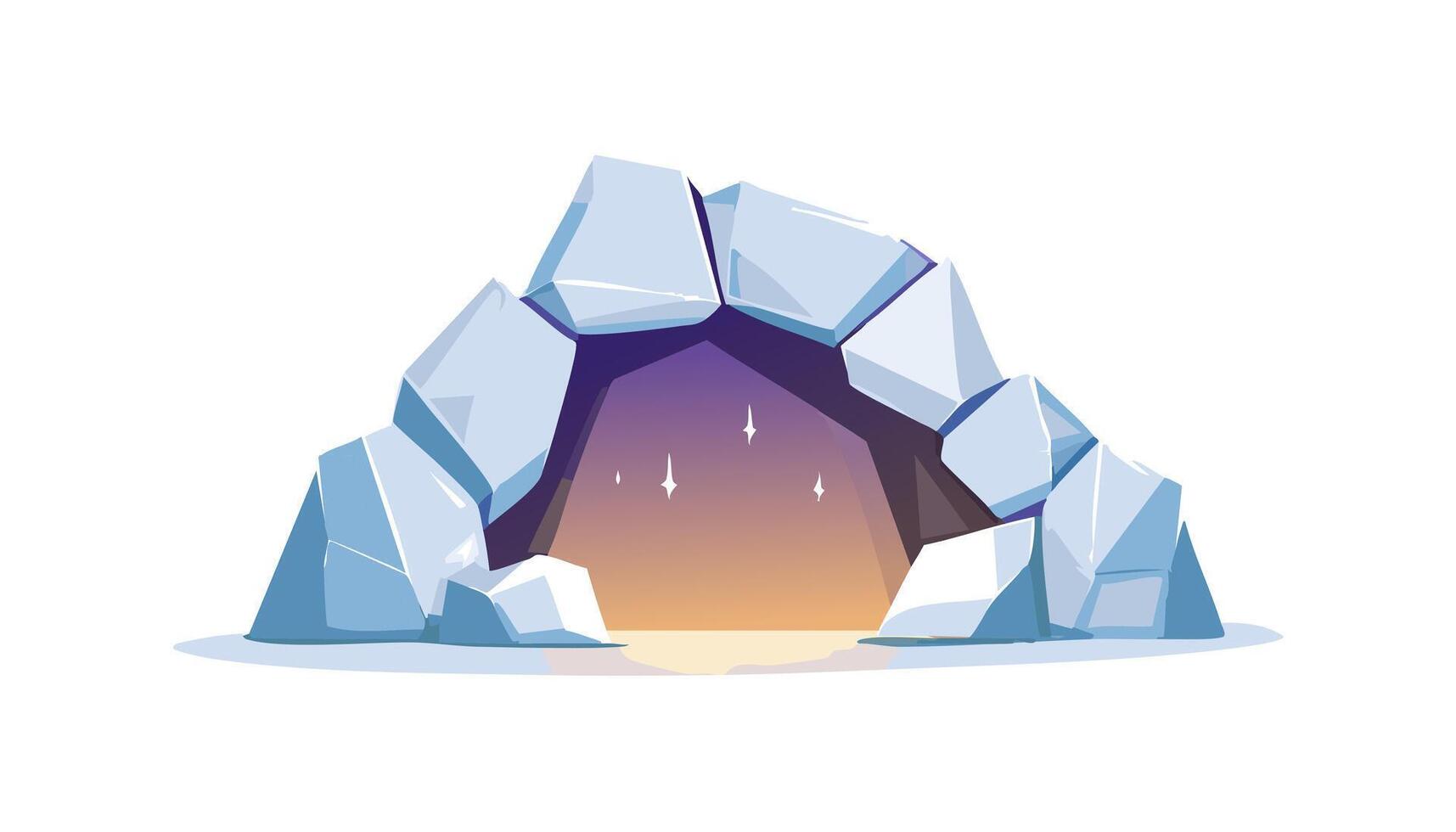 Crystal Cavern with Glowing Rocks vector