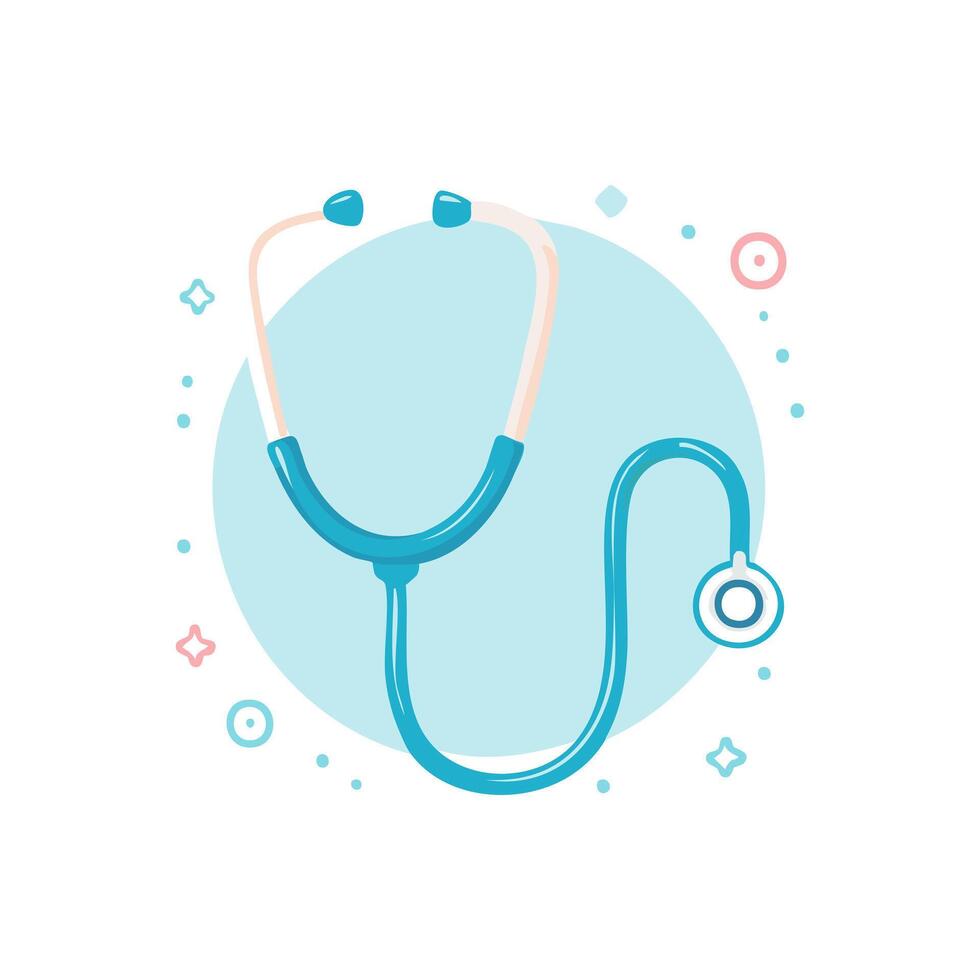 stethoscope looped around a neck vector