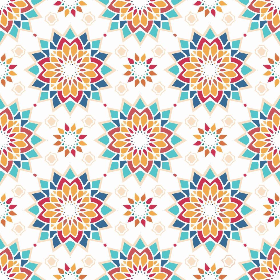 Seamless pattern Intricate Islamic geometric patterns in jewel tones vector