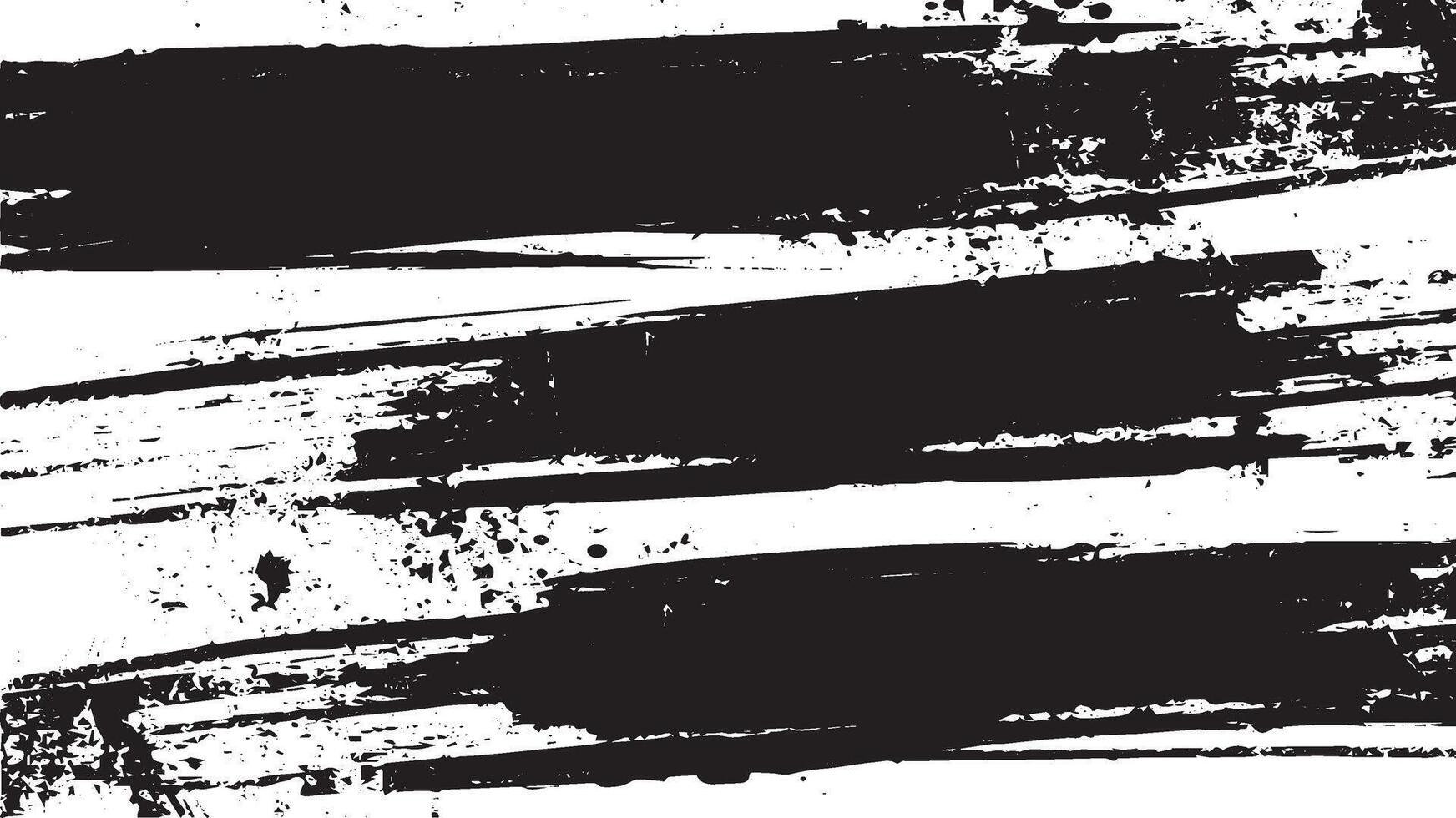 Grunge Horizontal Brush Stroke Set, Distressed Ink Texture Strips for Banners and Urban Art vector