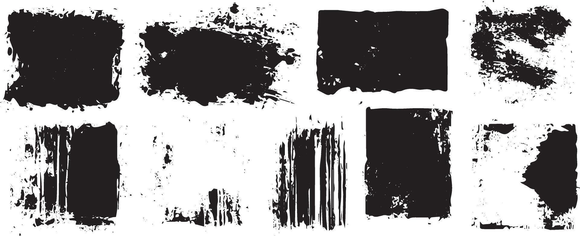 Grunge Texture Frame Collection, Distressed Ink Overlays and Abstract Borders for Urban Design vector