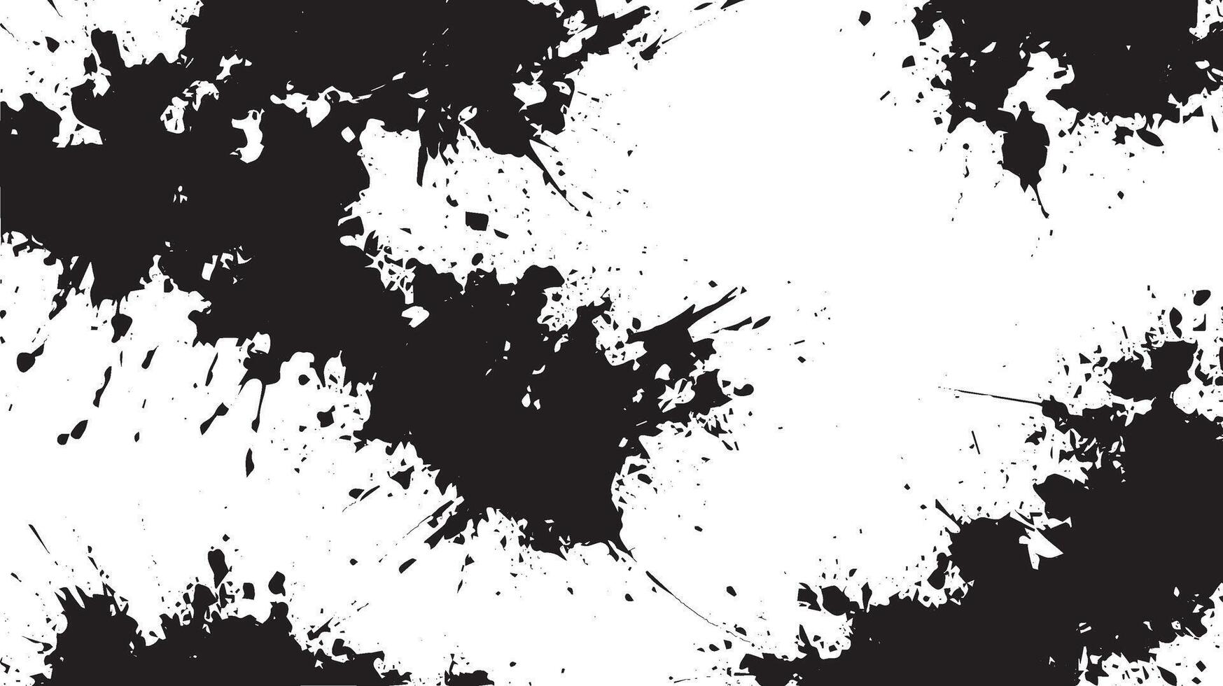 Chaotic Black Ink Splatter Background with Abstract Grunge Texture vector