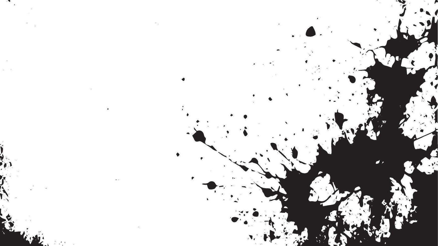 Dynamic Right-Side Black Ink Splatter on White Background vector