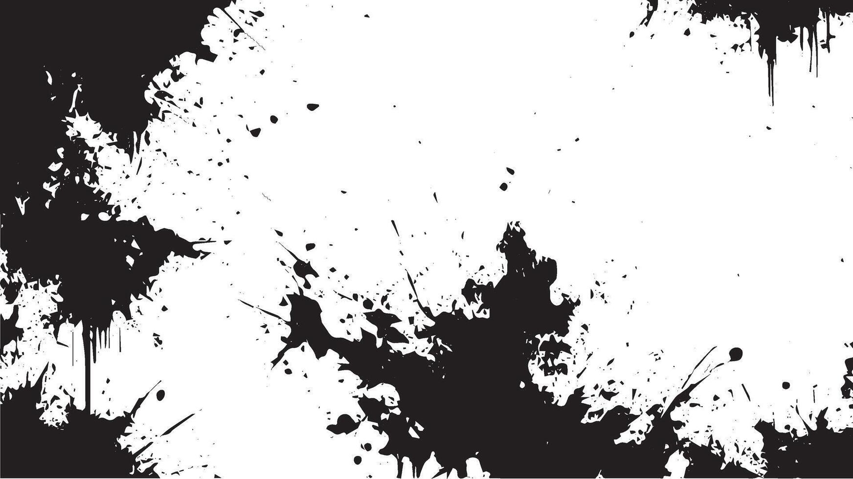 Dynamic Black Ink Splatters and Drips on White Background for Grunge and Urban Designs vector