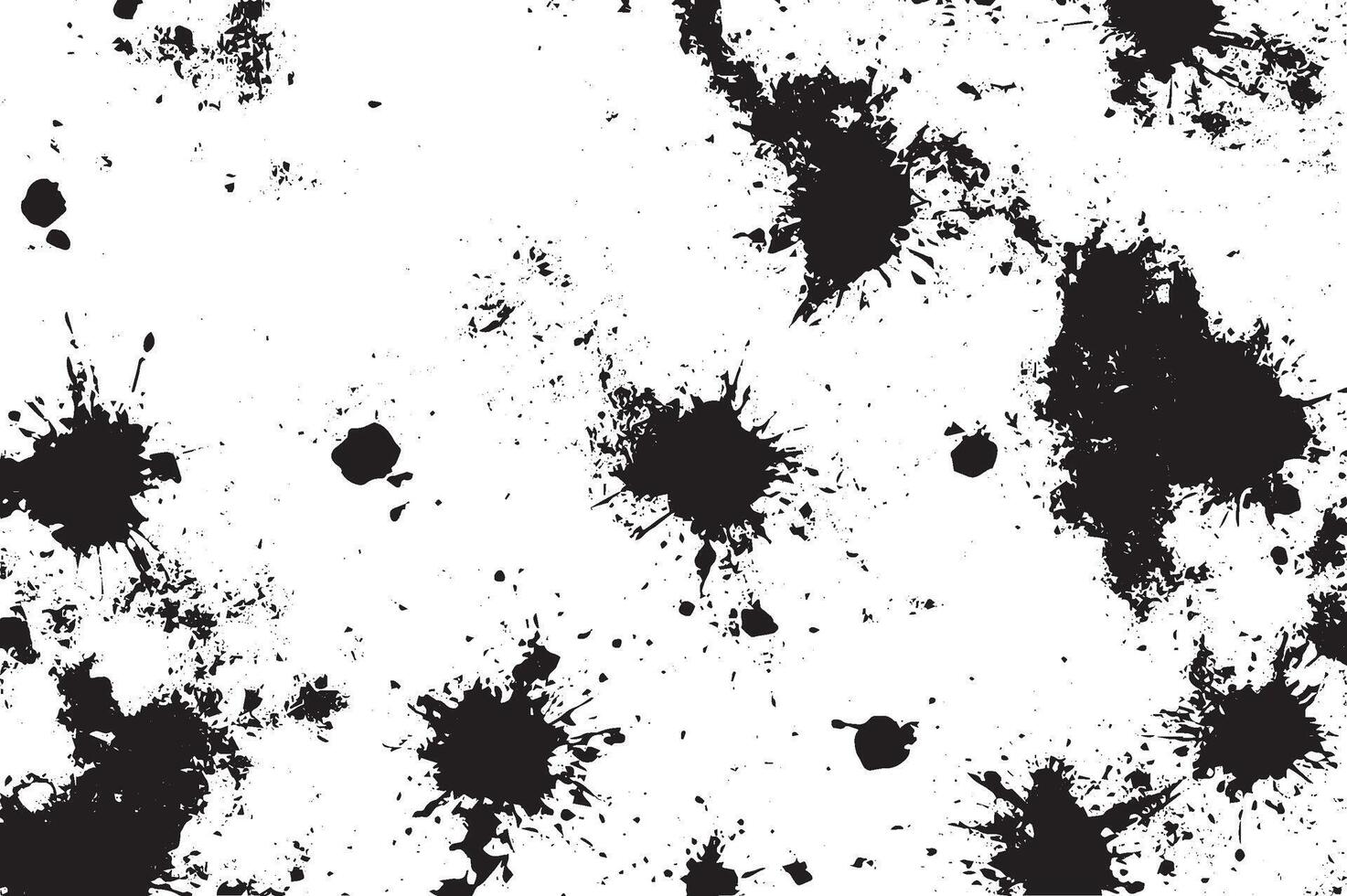 Black Ink Splatter Texture Isolated on White Background, Grunge Paint Splashes vector