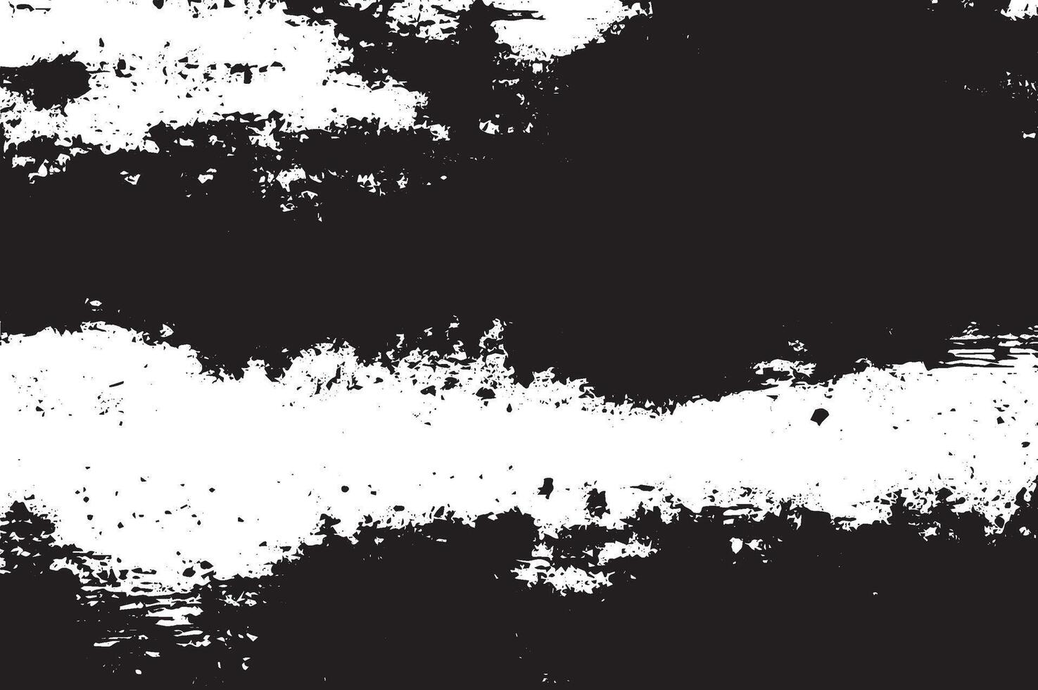Grunge Distressed Horizontal Paint Stroke Texture in Black and White for Abstract Backgrounds vector