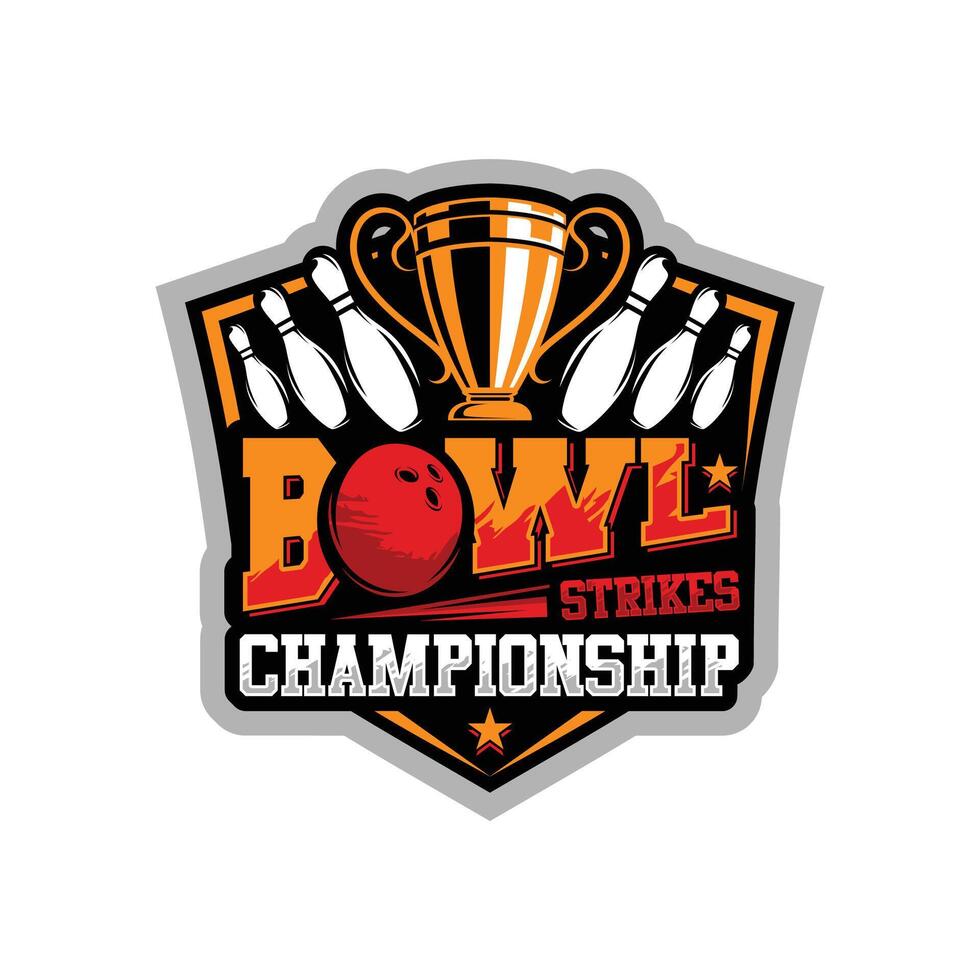 Bowling Championship Sport logo design illustration vector