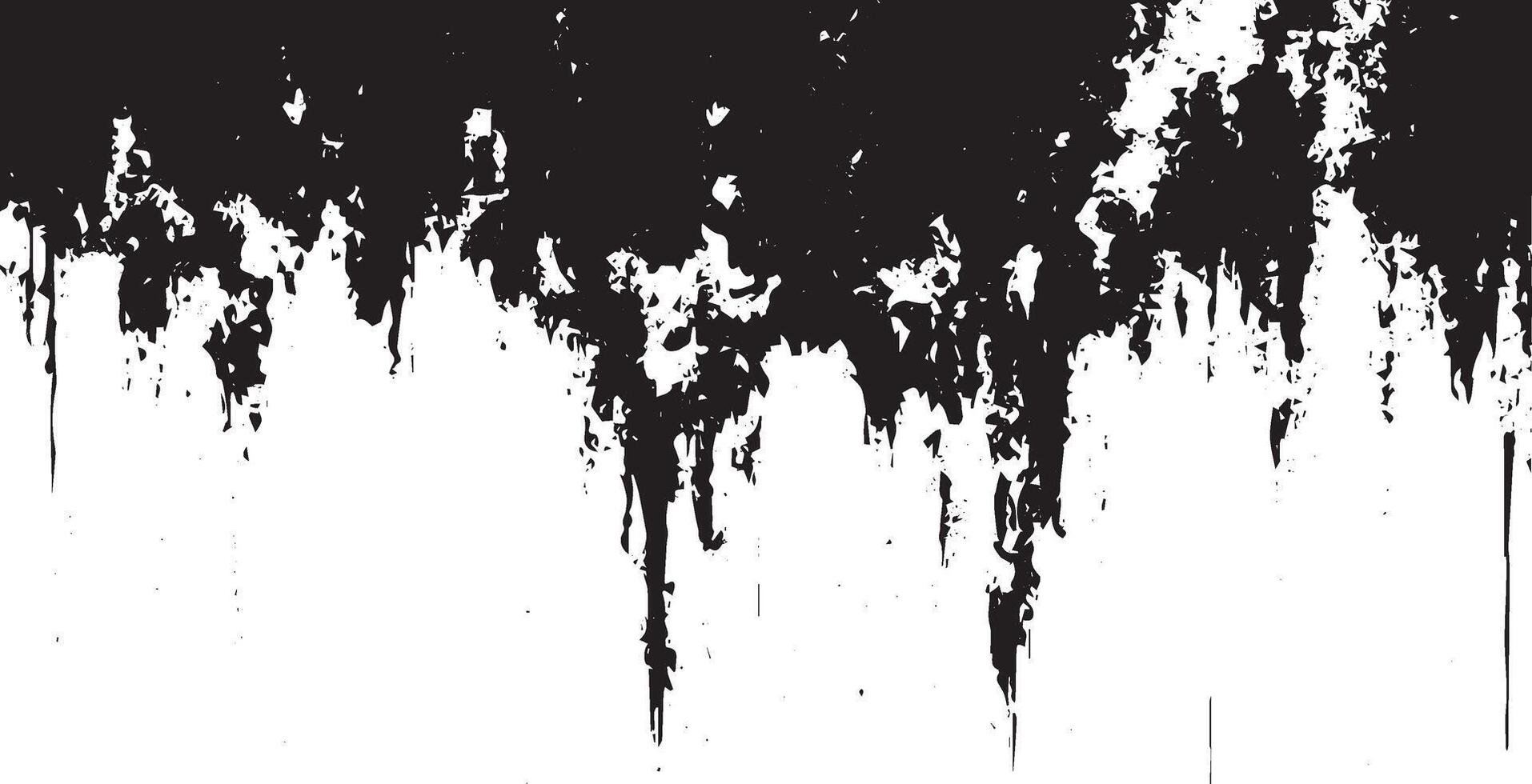 Grunge Dripping Ink Texture, Black and White Abstract Grunge Background vector
