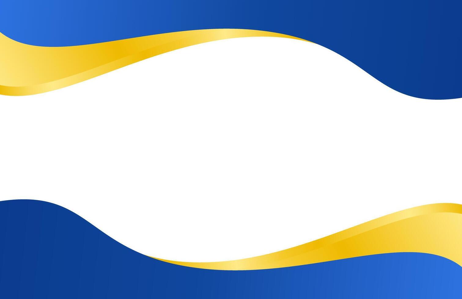 Chic Blue and Gold Gradient Wave Design for Certificate vector