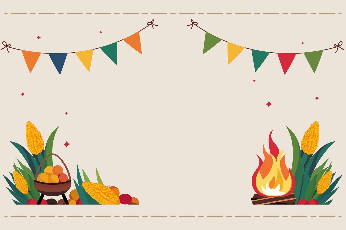 Cute Background for Festa Junina or Sao Joao event with clean layout and soft color vector