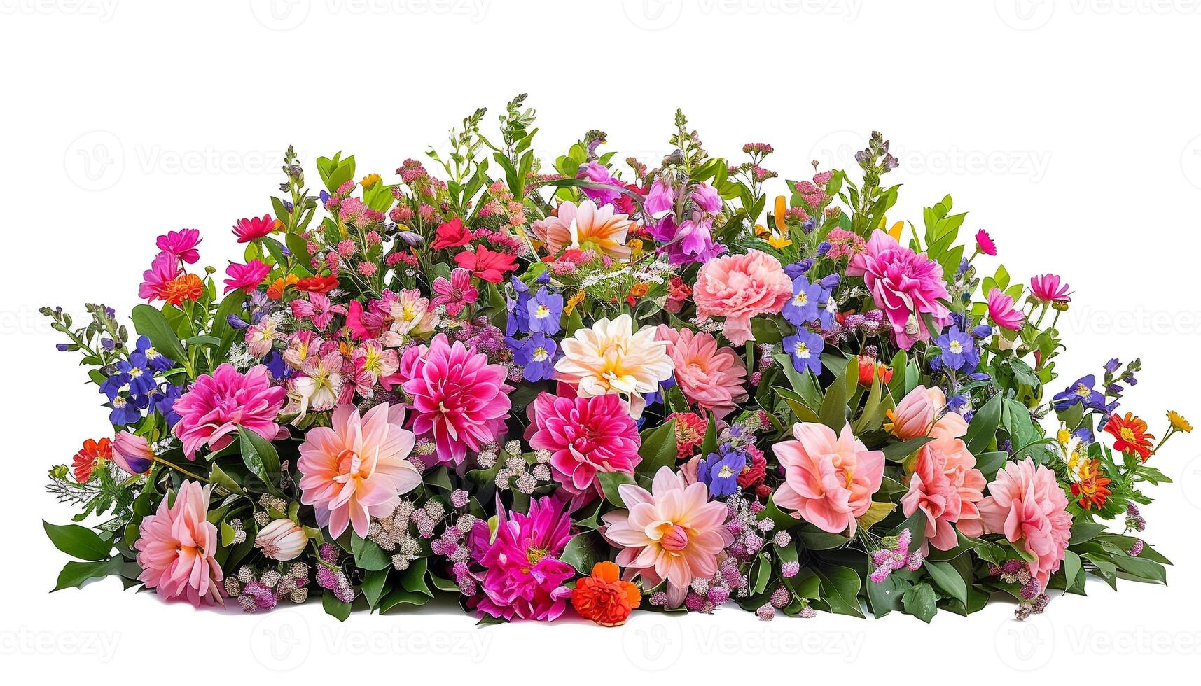 A vibrant bouquet of mixed flowers blooms in harmony, celebrating the colors and joy of nature. photo