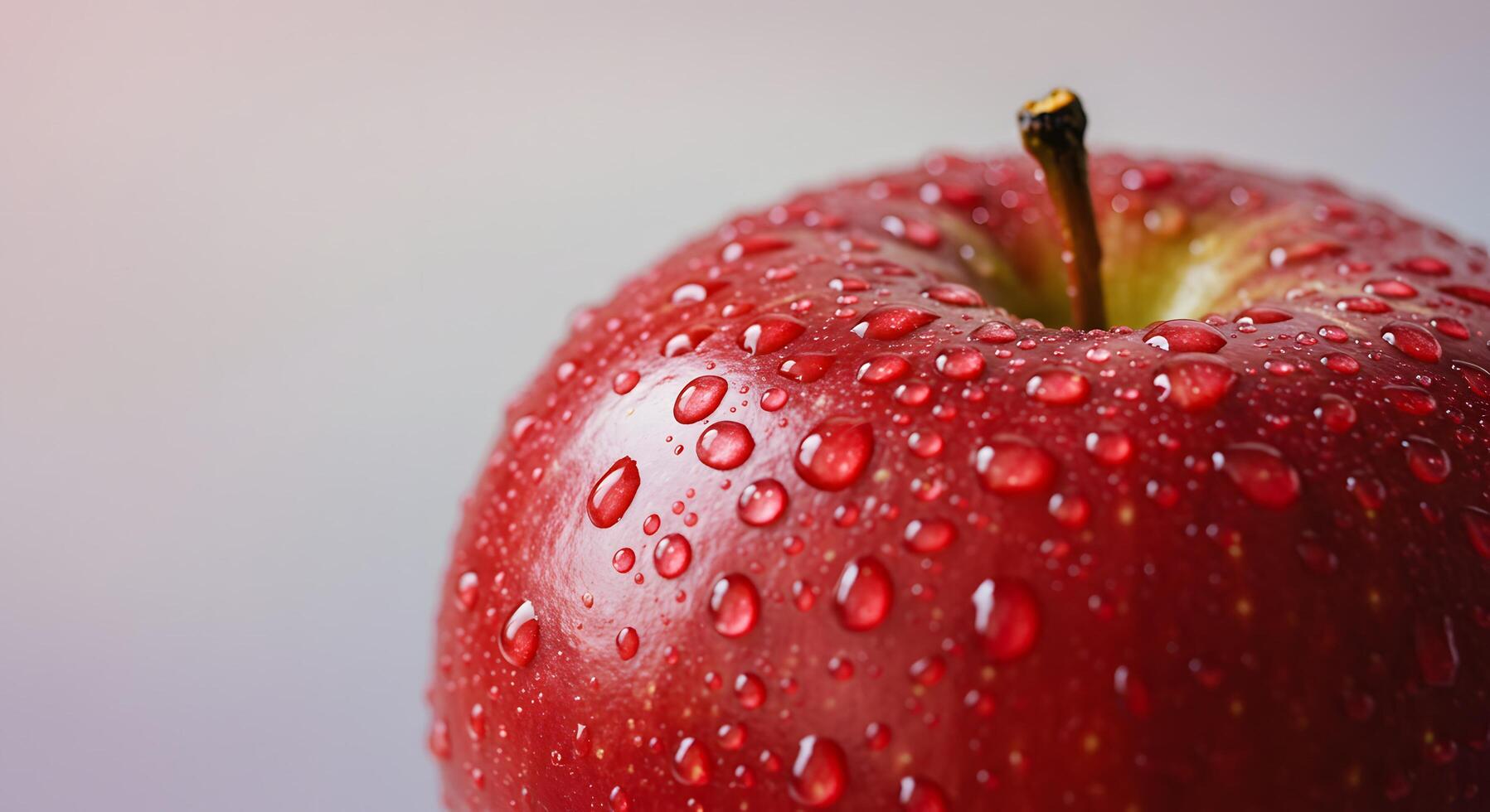 A red apple with water droplets on it photo