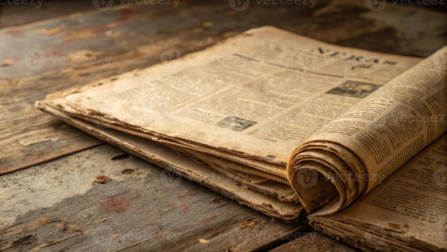 Old Grunge Paper Texture with Vintage Newspaper Look. Aged Background for Design Projects photo