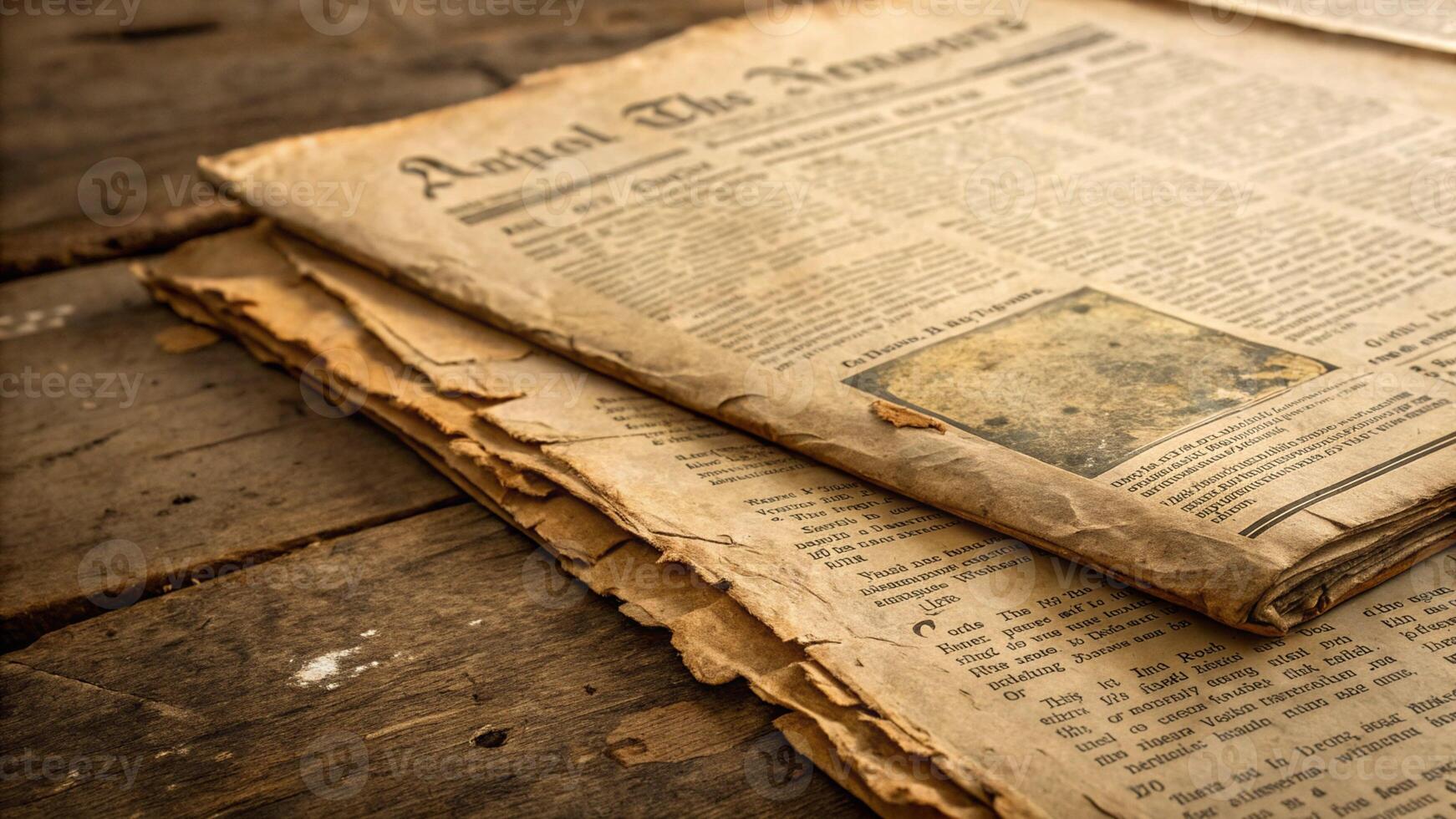 Vintage Newspaper Paper Texture. Grunge Old Aged Background for Retro Designs photo
