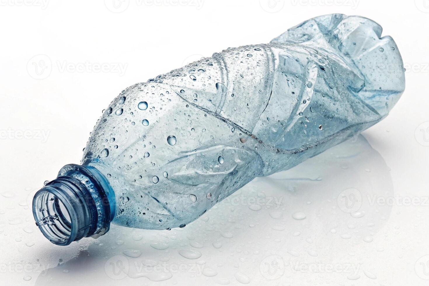 Empty Trash Bottle Isolated on White Background, Ecology Theme photo