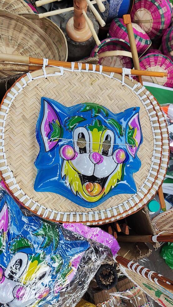 A cat mask on a table photo