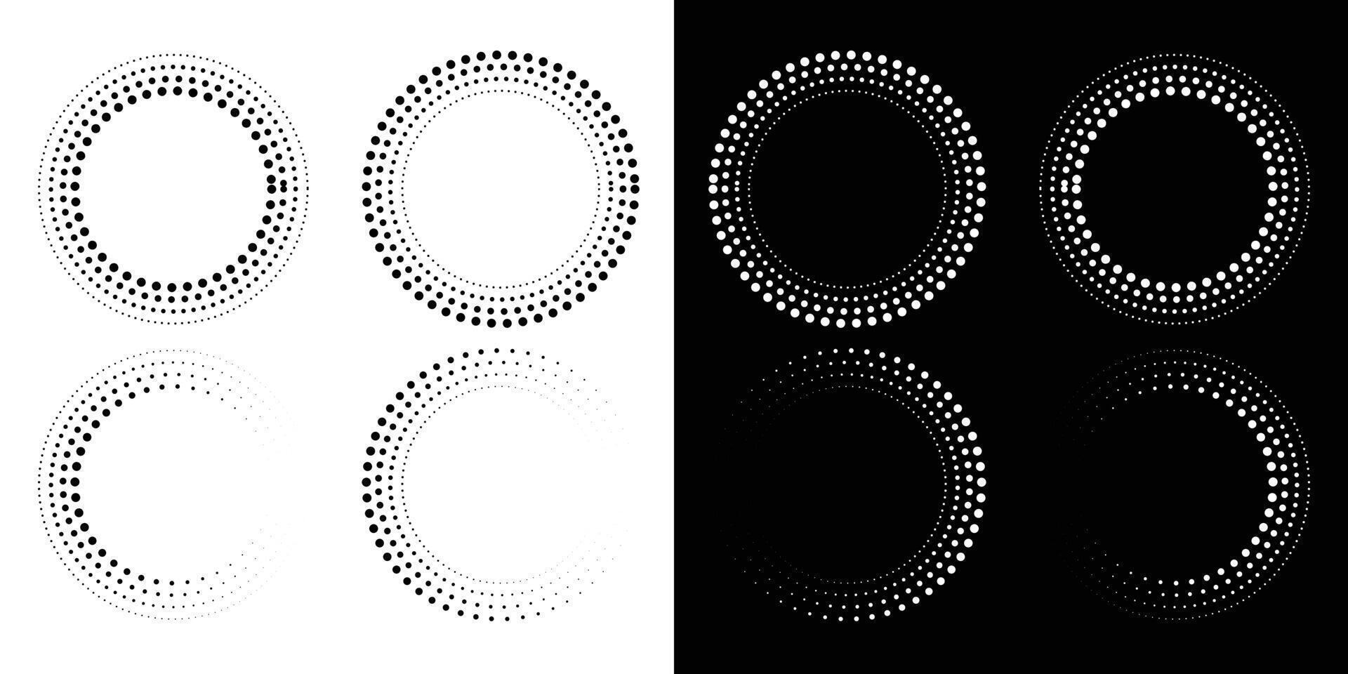 Geometric Halftone Circles with Dotted. vector