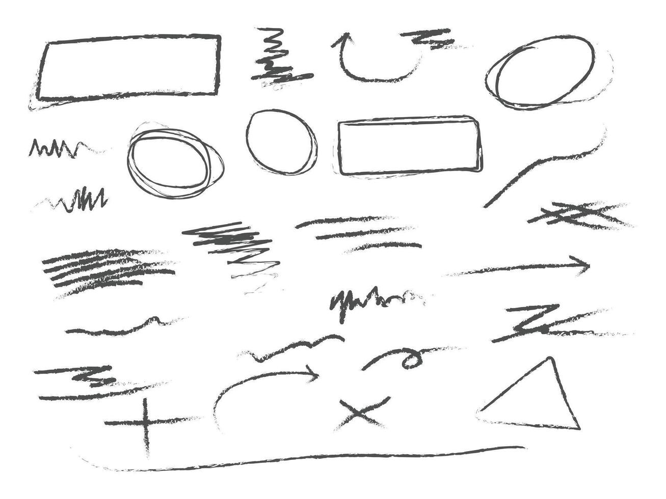 Pencil Scribbles Doodle Sketch Collection for Design Elements. vector