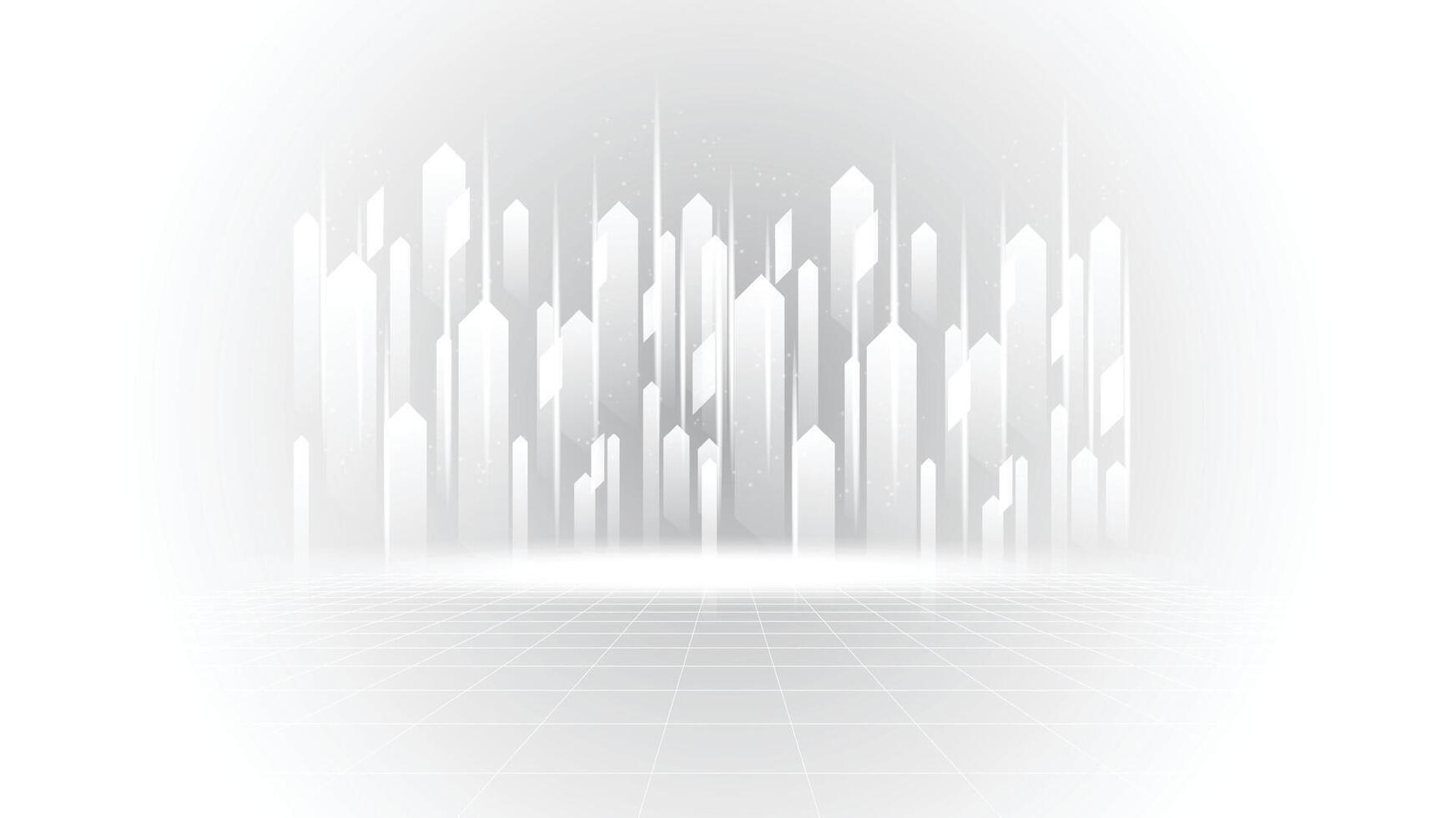 Abstract technology white gray background Hi-tech communication podium concept, technology, digital business, innovation, science fiction illustration. vector