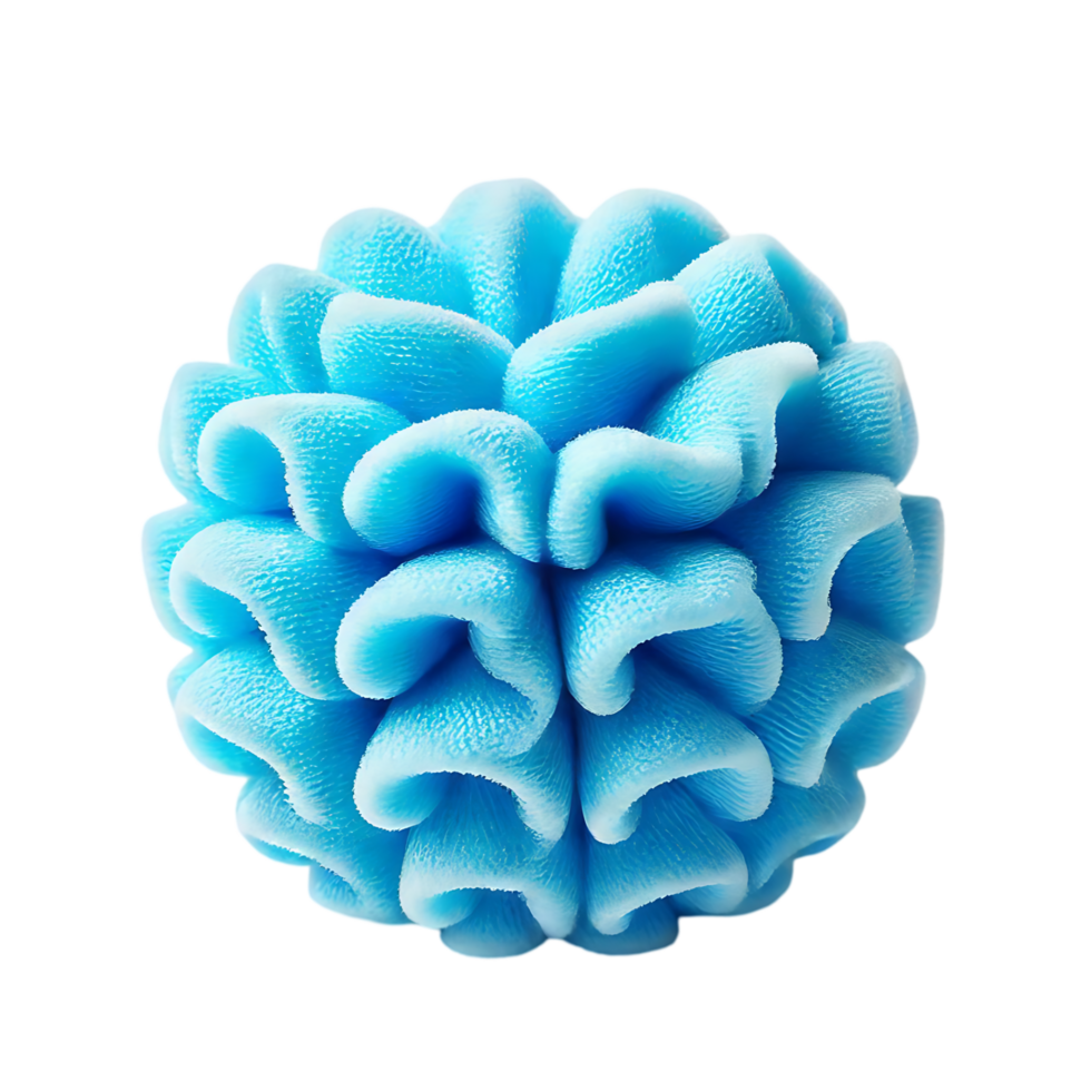 Soft Ruffled Blue Object in a Spherical Shape Like a Flower or Coral png