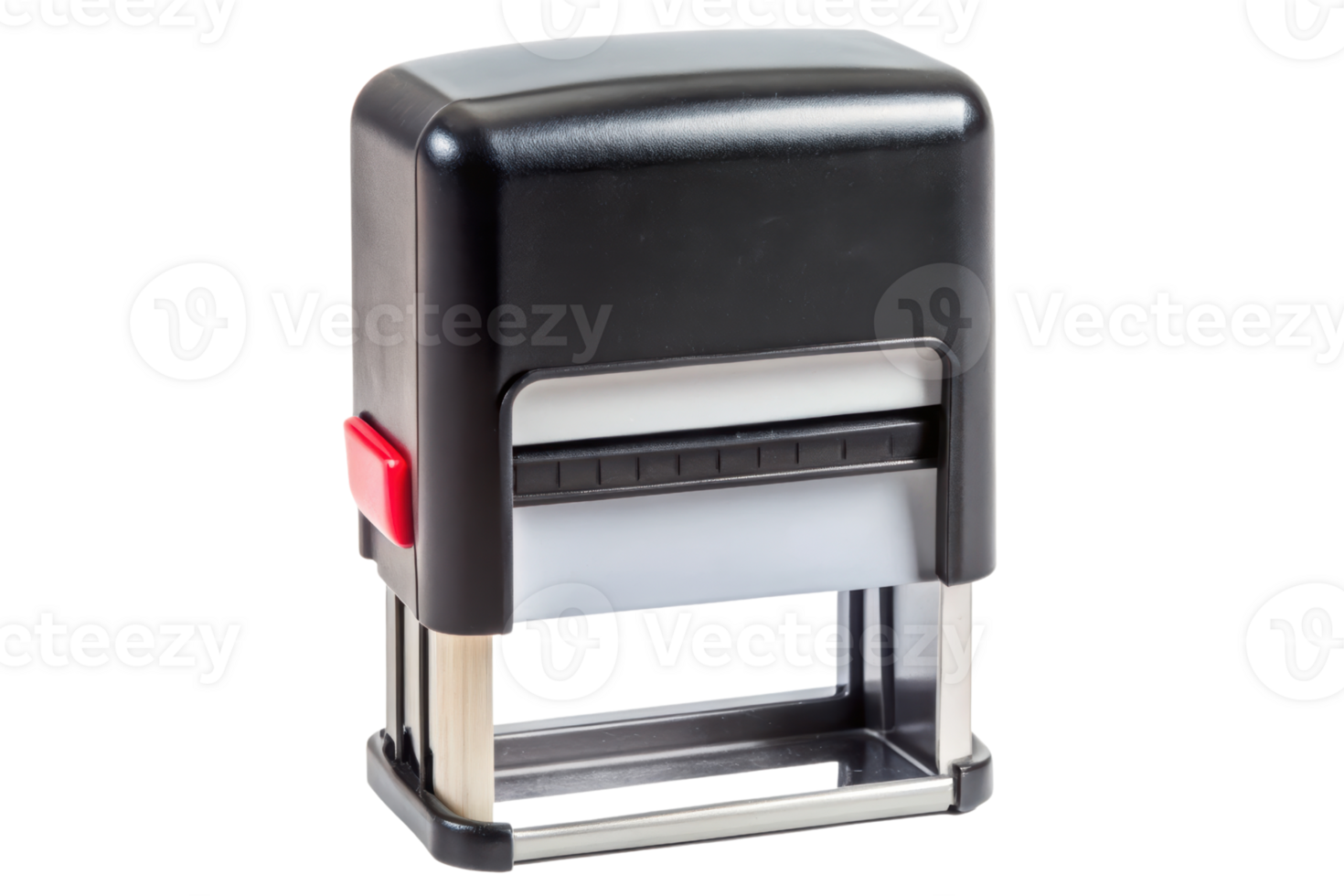 Self-inking rubber stamp for office use and organization on a transparent background png