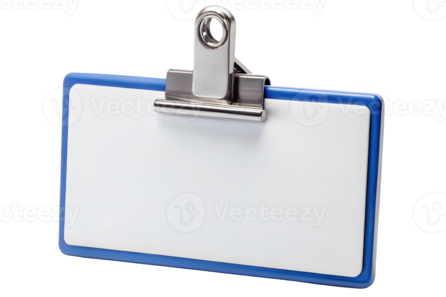Blank name tag holder ready for labeling and identification on a transparent background png