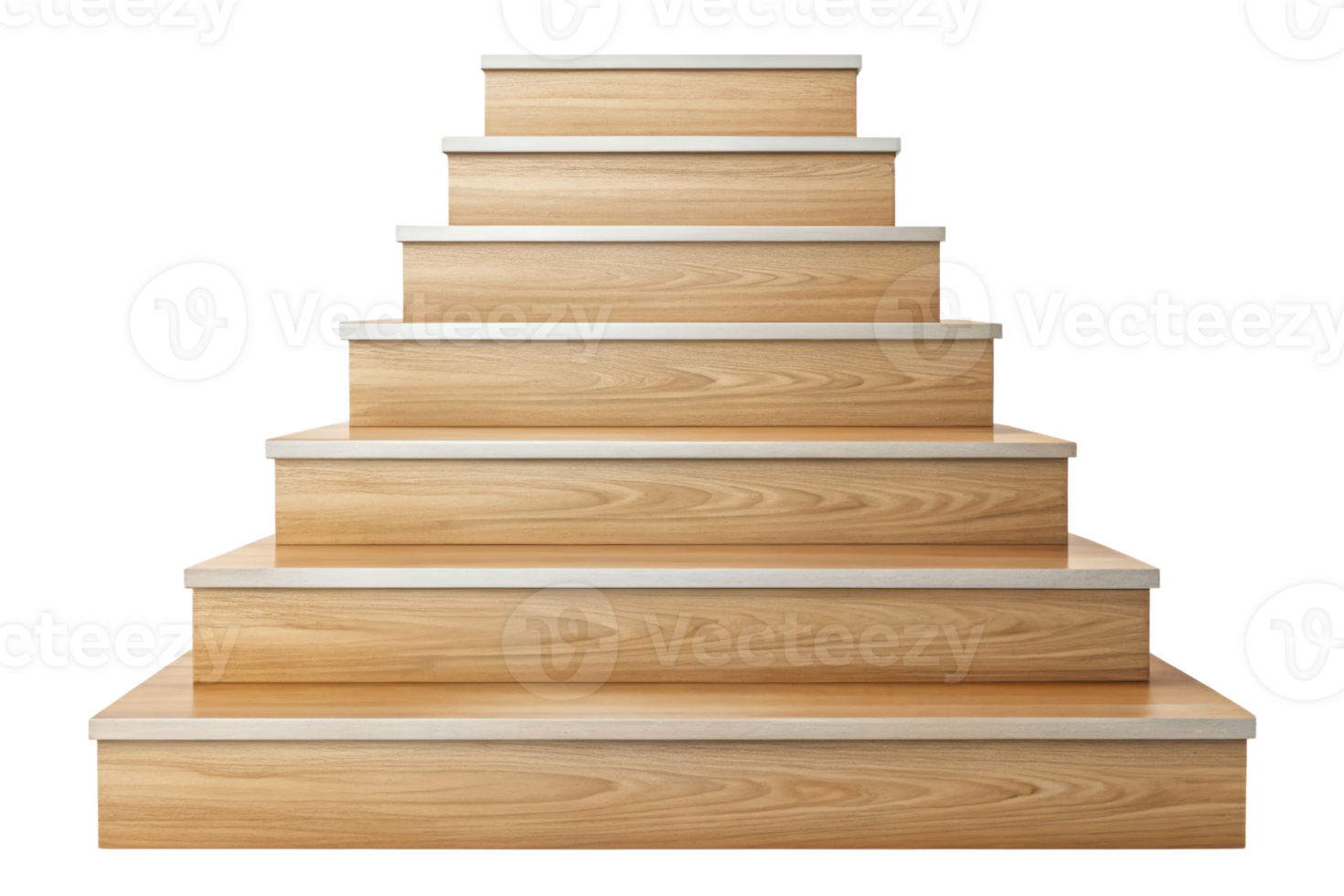 Wooden stair steps with layered geometric arrangement png
