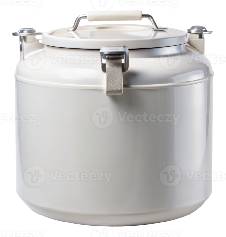 Large storage canister with secure lid for food isolated on a transparent background png
