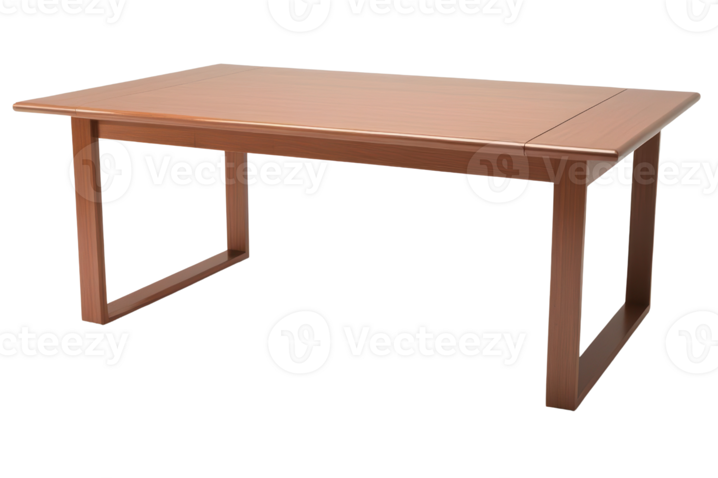 Modern wooden table with a sleek and minimalist style isolated on a transparent background png