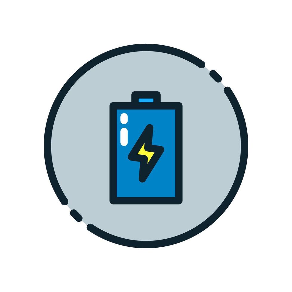 Design Illustration graphic of energy battery icon with colored line style. Suitable for UI, mobile design, web design, etc. vector
