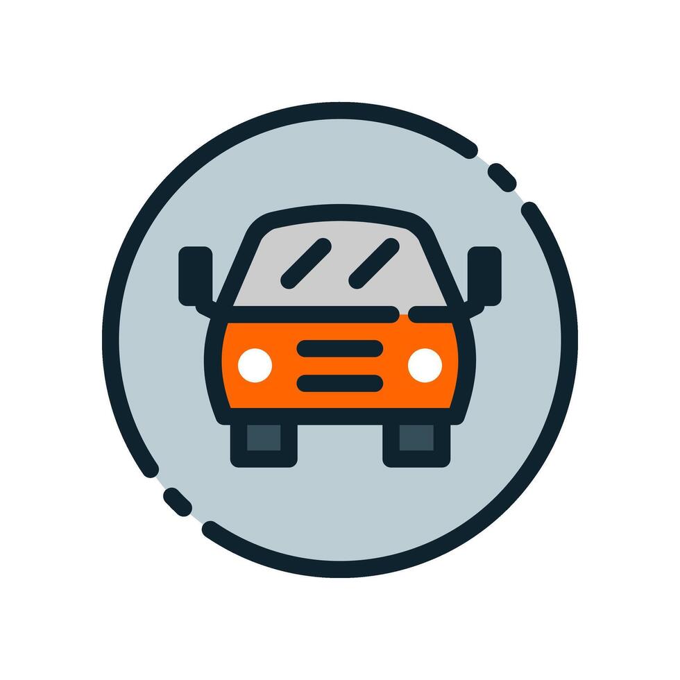 Design Illustration graphic of front car circle icon with colored line style. Suitable for UI, mobile design, web design, etc. vector