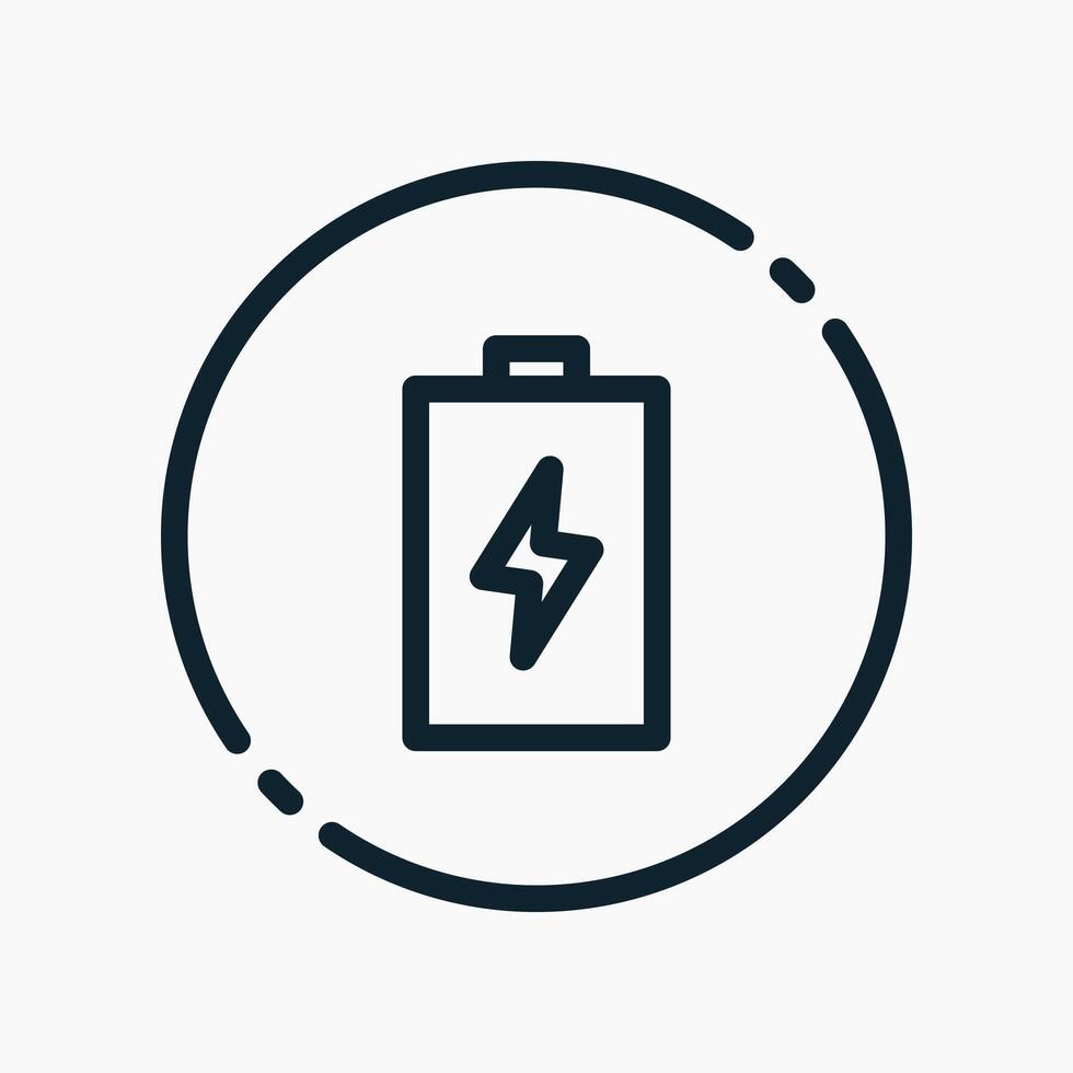 Design Illustration graphic of energy battery icon with line style. Suitable for UI, mobile design, web design, etc. vector