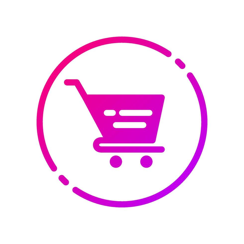 Design Illustration graphic of shopping cart icon with gradient style. Suitable for UI, mobile design, web design, etc. vector