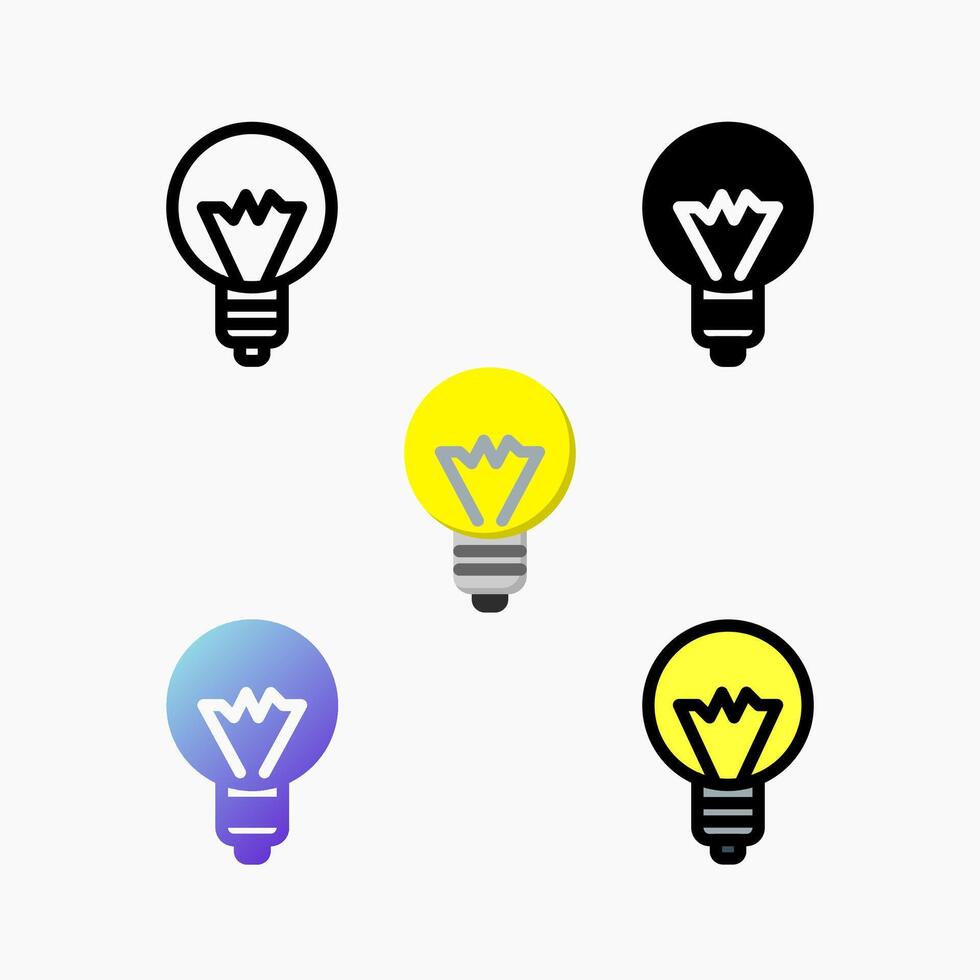 Design Illustration graphic of bright lamp icon with colored line, flat, glyph, gradient, and line style. Suitable for UI, mobile design, web design, etc. vector